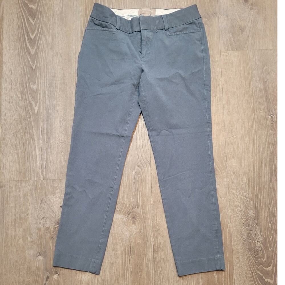 Banana Republic Sloan Crop Pants 0 Blue Gray Quiet Luxury Office Chic Mid-Rise